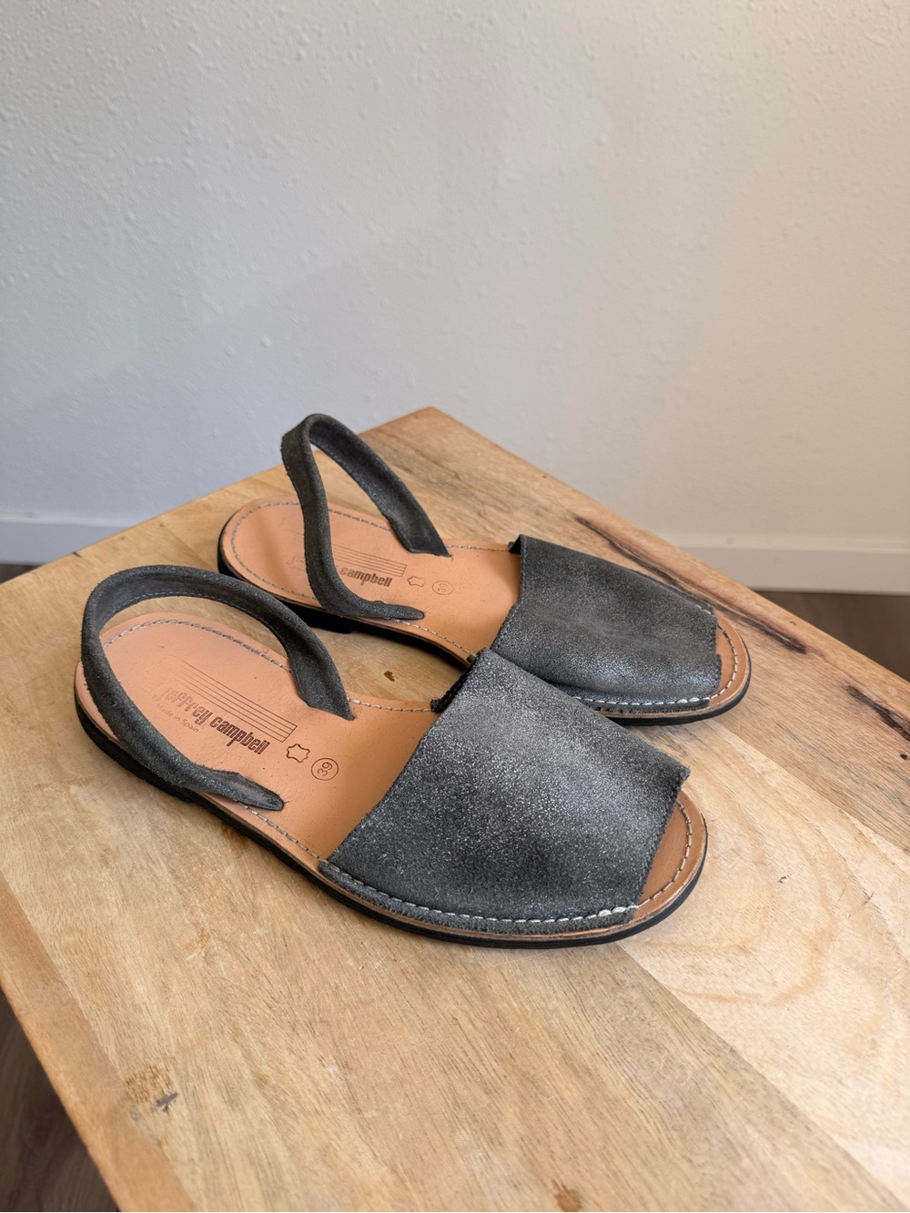 Jeffery Campbell Avarca Menorca metallic suede sandal slip on shoes w 39 8.5 - Picture 1 of 7